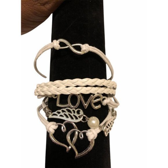 Women Girls Multilayer Cute Infinity Love Friendship Heart Wings - Picture 4 of 5